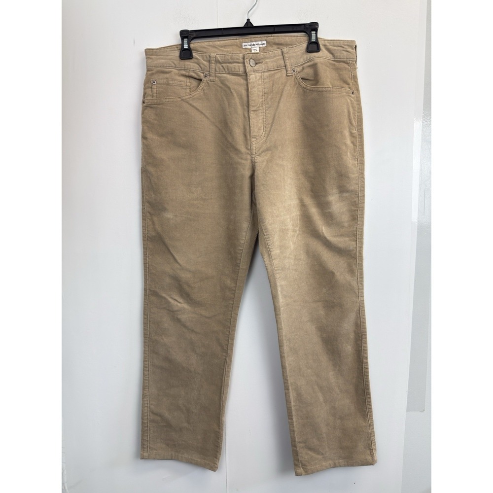 Peter Millar Men's Size 35x28.5 Khaki Superior Soft Corduroy Five-Pocket Pant